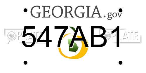 547AB1 Georgia License Plate