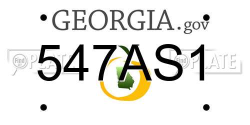547AS1 Georgia License Plate