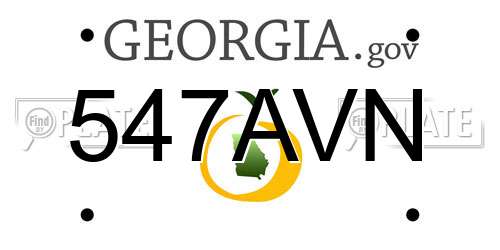 547AVN Georgia License Plate