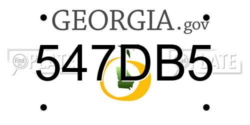 547DB5 Georgia License Plate