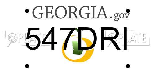 547DRI Georgia License Plate