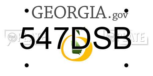 547DSB Georgia License Plate