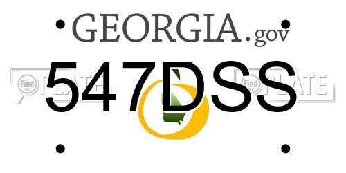 547DSS Georgia License Plate