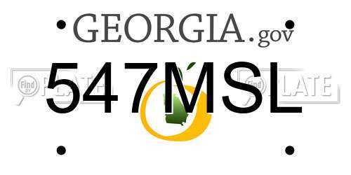 547MSL Georgia License Plate