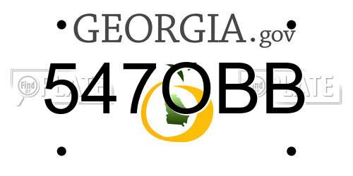 547OBB Georgia License Plate