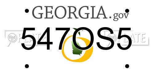 547OS5 Georgia License Plate