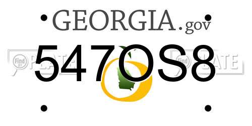 547OS8 Georgia License Plate