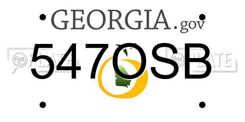547OSB Georgia License Plate