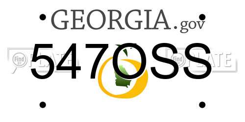 547OSS Georgia License Plate