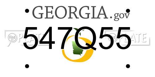 547Q55 Georgia License Plate