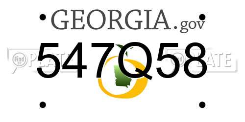 547Q58 Georgia License Plate