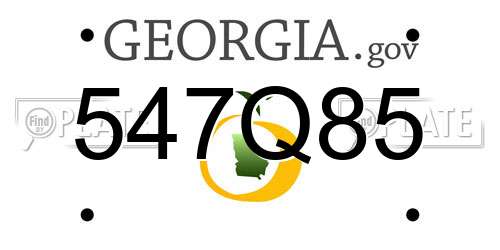 547Q85 Georgia License Plate