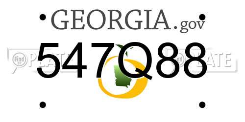 547Q88 Georgia License Plate