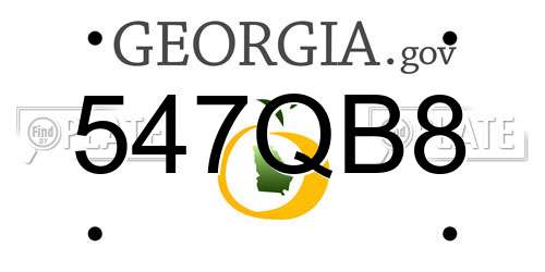 547QB8 Georgia License Plate