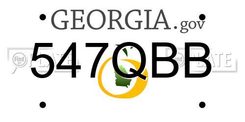 547QBB Georgia License Plate