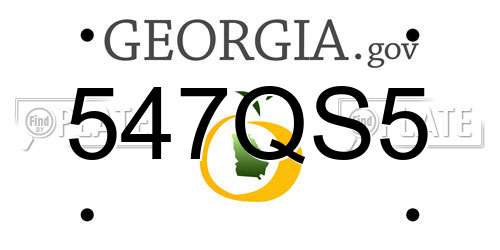 547QS5 Georgia License Plate