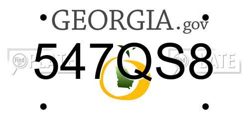 547QS8 Georgia License Plate