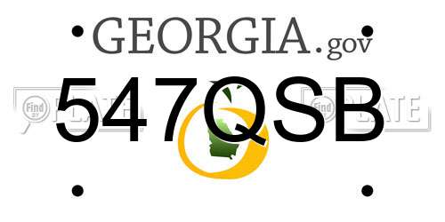 547QSB Georgia License Plate