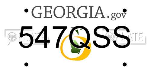 547QSS Georgia License Plate