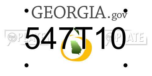 547T10 Georgia License Plate