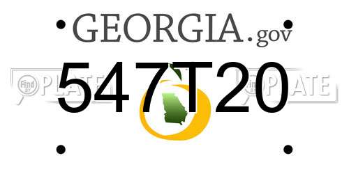 547T20 Georgia License Plate