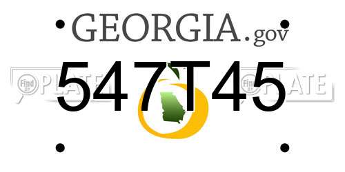 547T45 Georgia License Plate