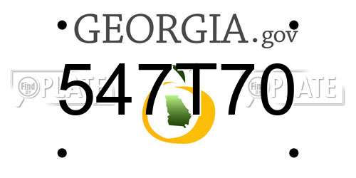 547T70 Georgia License Plate
