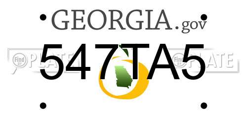 547TA5 Georgia License Plate