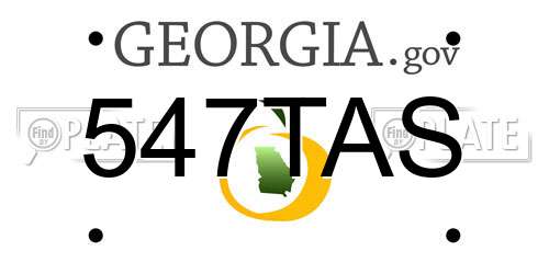 547TAS Georgia License Plate