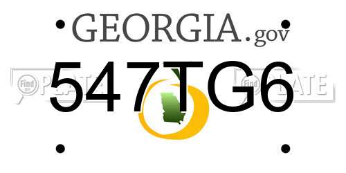 547TG6 Georgia License Plate