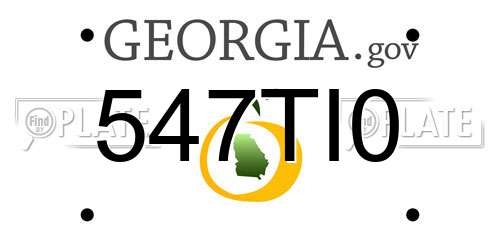 547TI0 Georgia License Plate