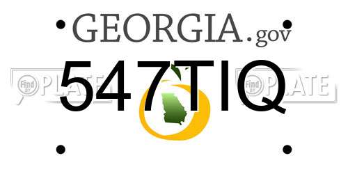 547TIQ Georgia License Plate