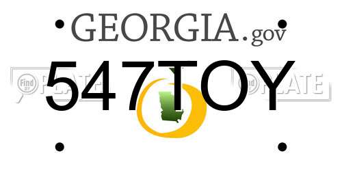 547TOY Georgia License Plate