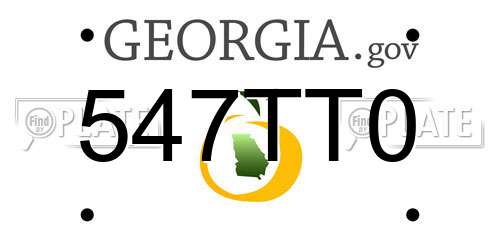 547TT0 Georgia License Plate