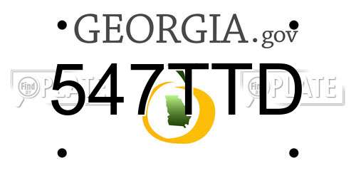547TTD Georgia License Plate