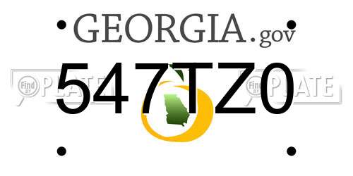 547TZ0 Georgia License Plate