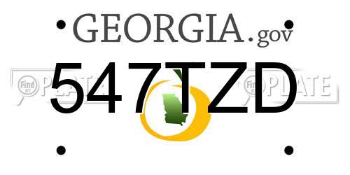 547TZD Georgia License Plate