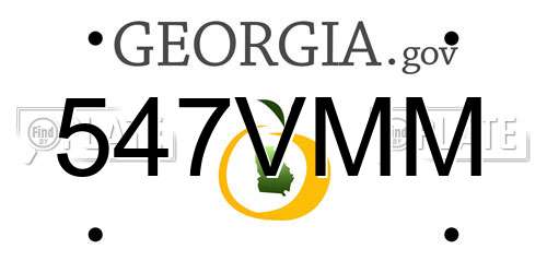 547VMM Georgia License Plate