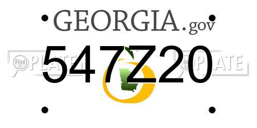 547Z20 Georgia License Plate