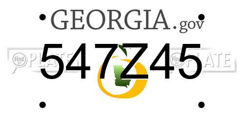 547Z45 Georgia License Plate