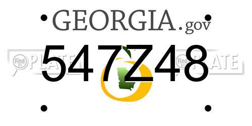547Z48 Georgia License Plate