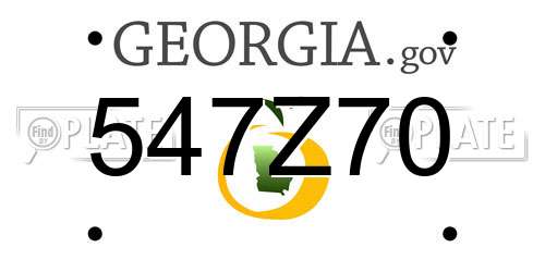 547Z70 Georgia License Plate
