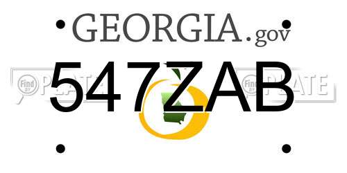 547ZAB Georgia License Plate