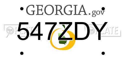 547ZDY Georgia License Plate