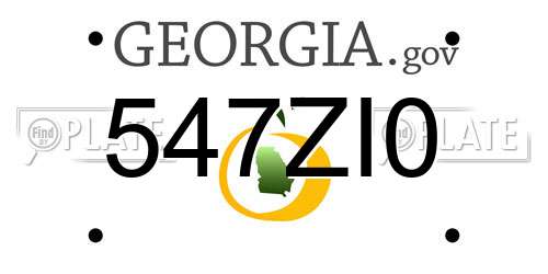 547ZI0 Georgia License Plate