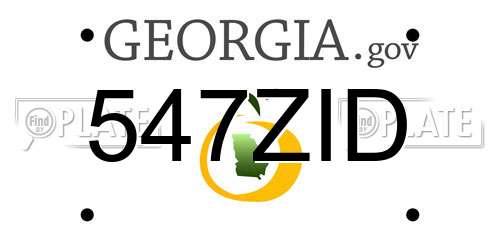 547ZID Georgia License Plate