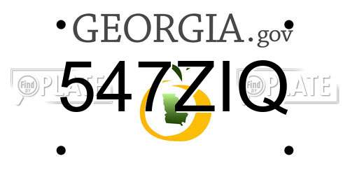 547ZIQ Georgia License Plate