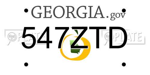 547ZTD Georgia License Plate
