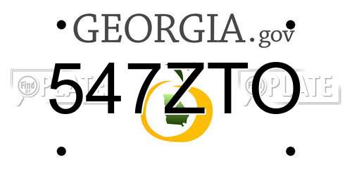 547ZTO Georgia License Plate