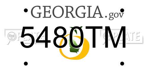 5480TM Georgia License Plate